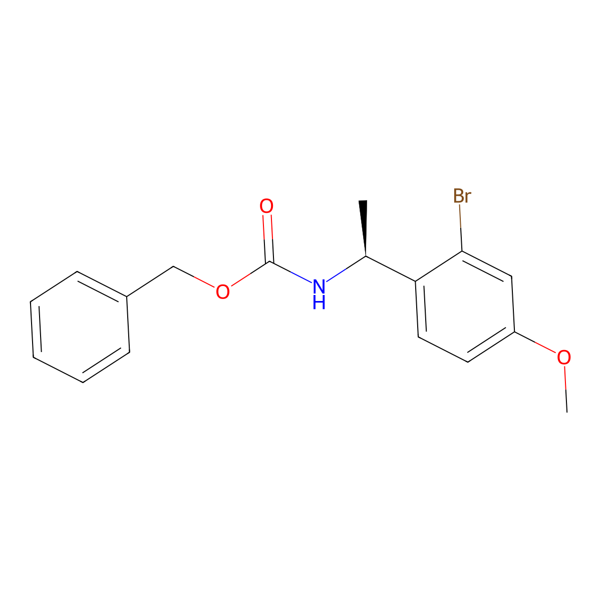 benzyl N-[(1S)-1-(2-bromo-4-methoxyphenyl)ethyl]carbamate molecular structure, CAS 2679942-37-9