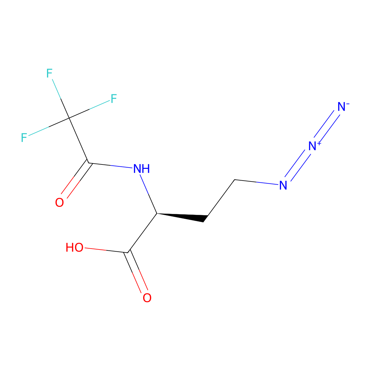 (2S)-4-azido-2-(2,2,2-trifluoroacetamido)butanoic acid molecular structure, CAS 2679942-38-0
