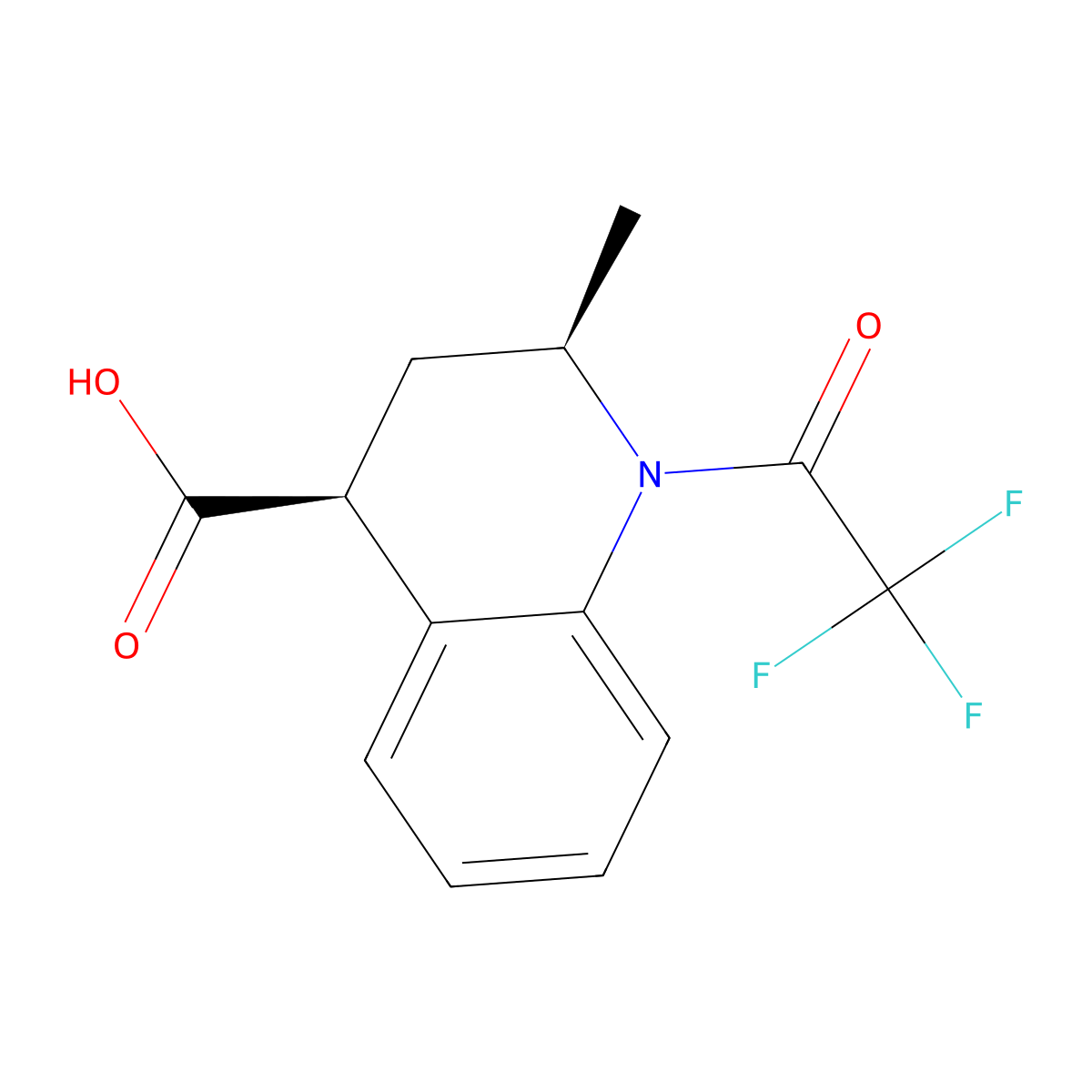 rac-(2R,4S)-2-methyl-1-(2,2,2-trifluoroacetyl)-1,2,3,4-tetrahydroquinoline-4-carboxylic acid molecular structure, CAS 2679942-48-2