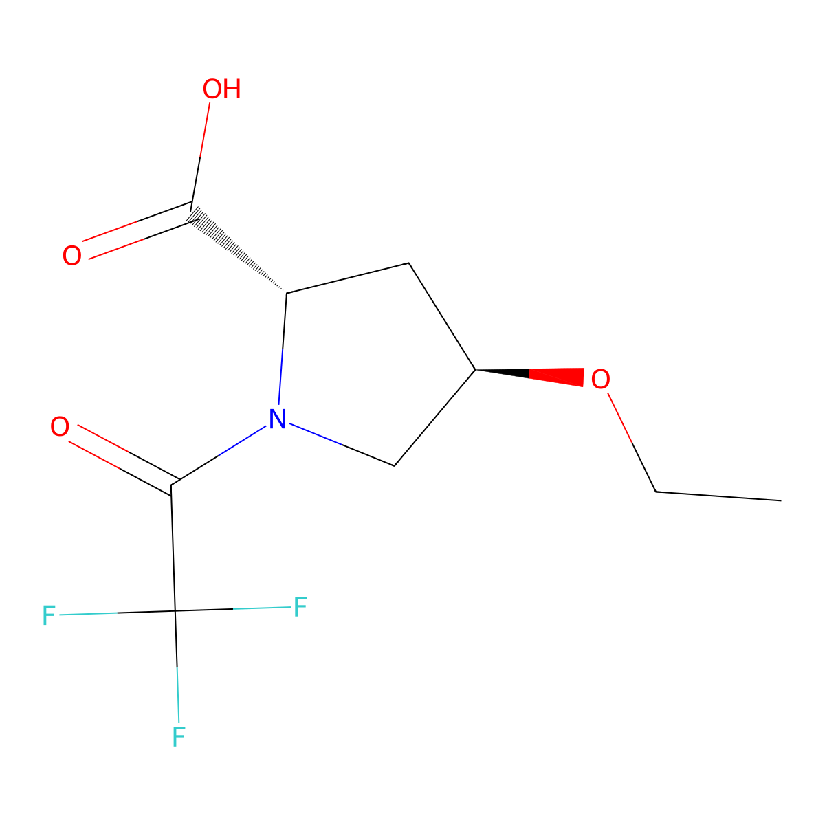(2S,4R)-4-ethoxy-1-(2,2,2-trifluoroacetyl)pyrrolidine-2-carboxylic acid molecular structure, CAS 2679942-51-7
