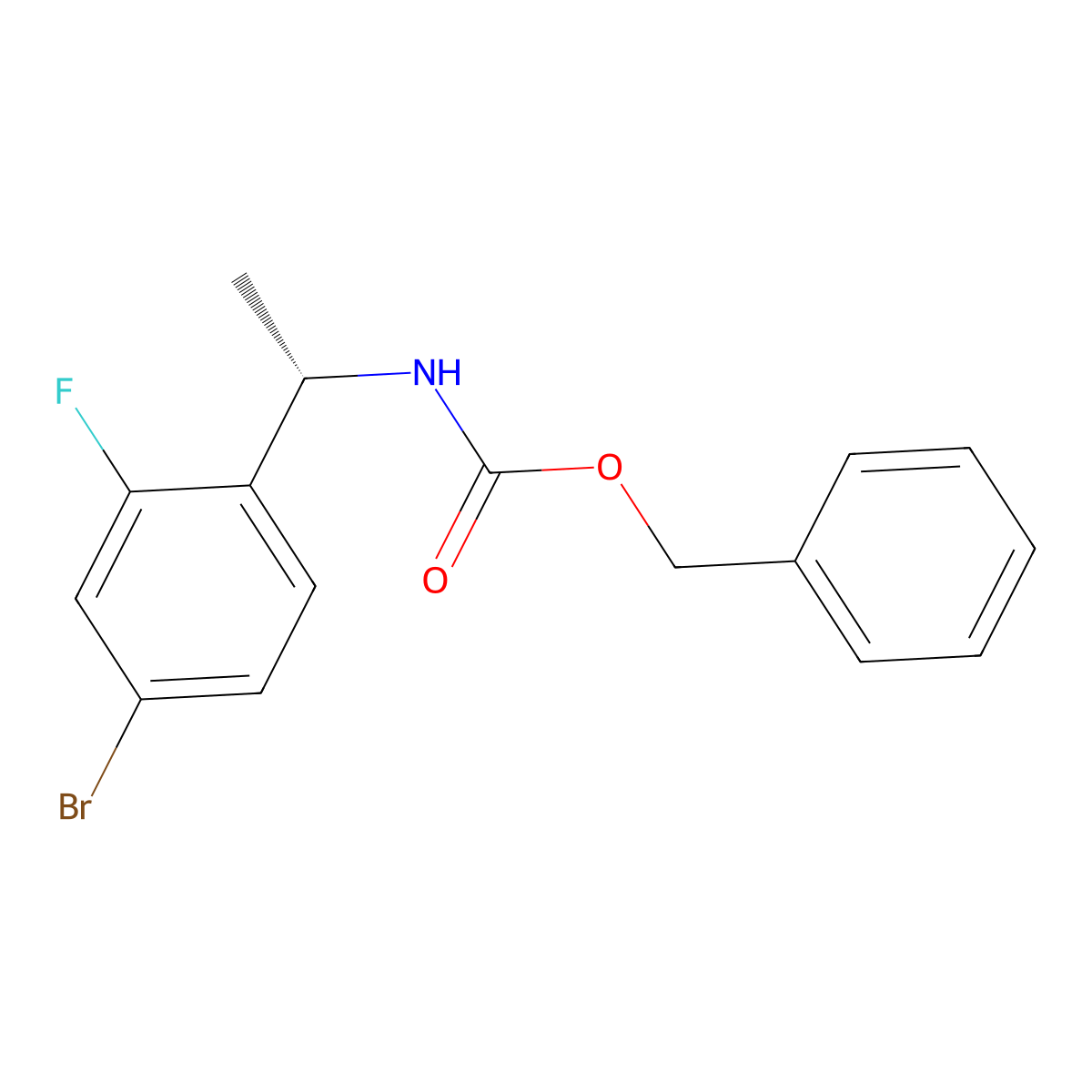 benzyl N-[(1S)-1-(4-bromo-2-fluorophenyl)ethyl]carbamate molecular structure, CAS 2679942-52-8