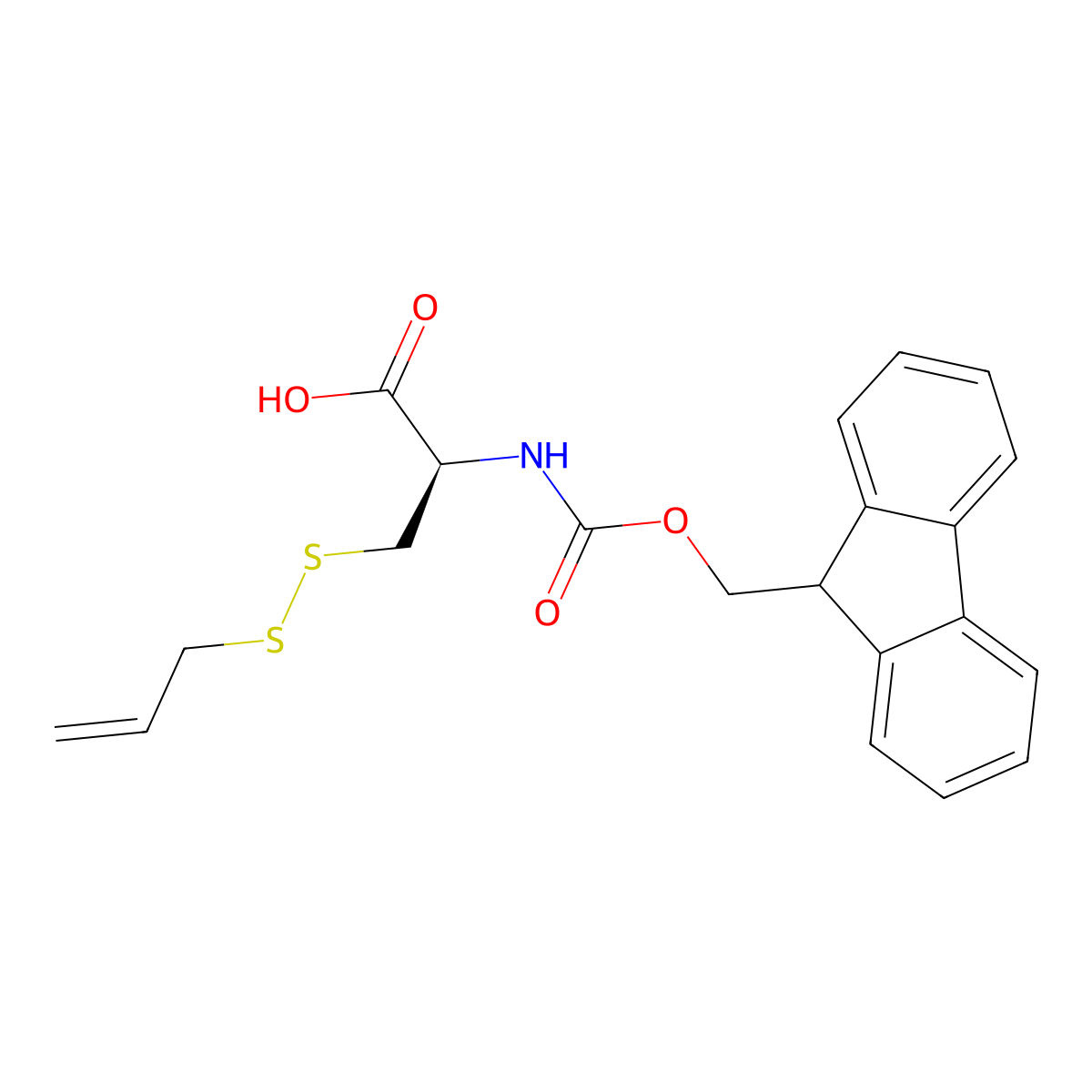 (2R)-2-({[(9H-fluoren-9-yl)methoxy]carbonyl}amino)-3-(prop-2-en-1-yldisulfanyl)propanoic acid molecular structure, CAS 2679942-53-9
