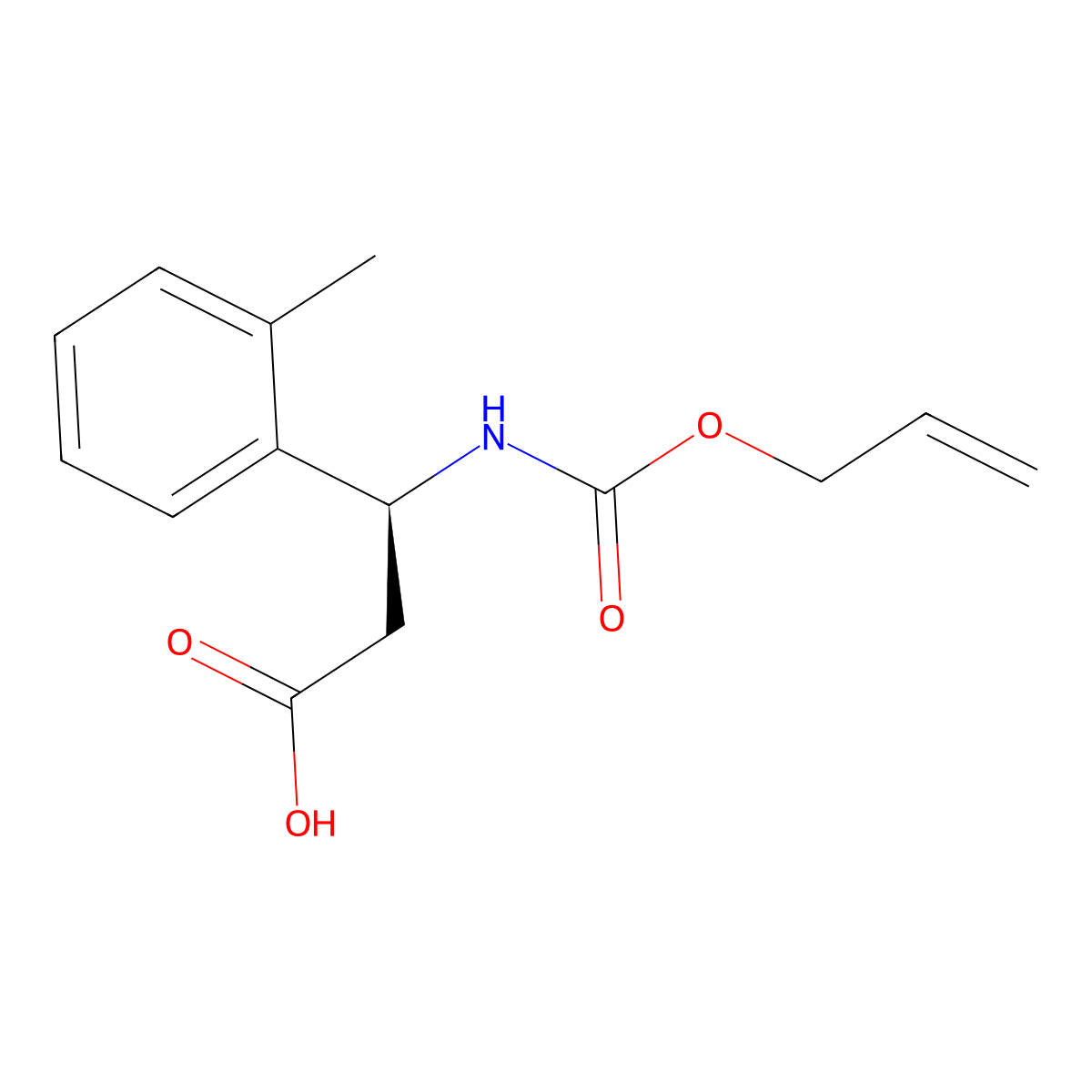 (3S)-3-(2-methylphenyl)-3-{[(prop-2-en-1-yloxy)carbonyl]amino}propanoic acid molecular structure, CAS 2679942-56-2