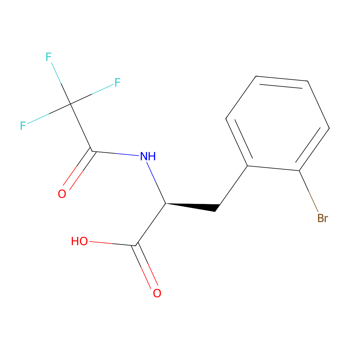 (2S)-3-(2-bromophenyl)-2-(2,2,2-trifluoroacetamido)propanoic acid molecular structure, CAS 2679942-60-8