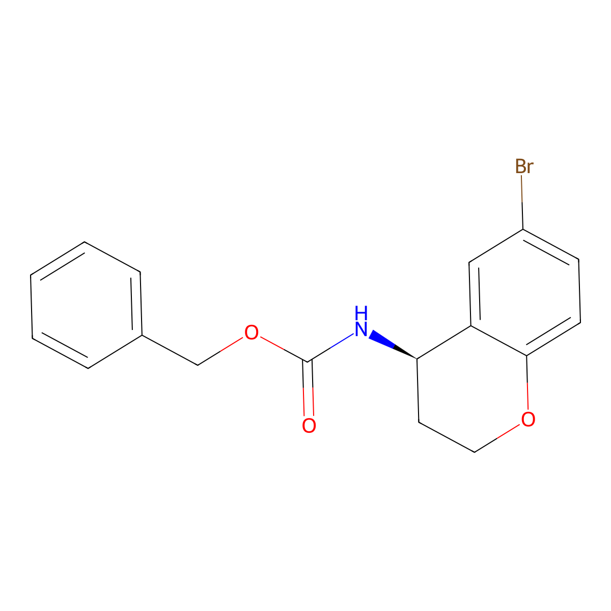 benzyl N-[(4R)-6-bromo-3,4-dihydro-2H-1-benzopyran-4-yl]carbamate molecular structure, CAS 2679942-61-9