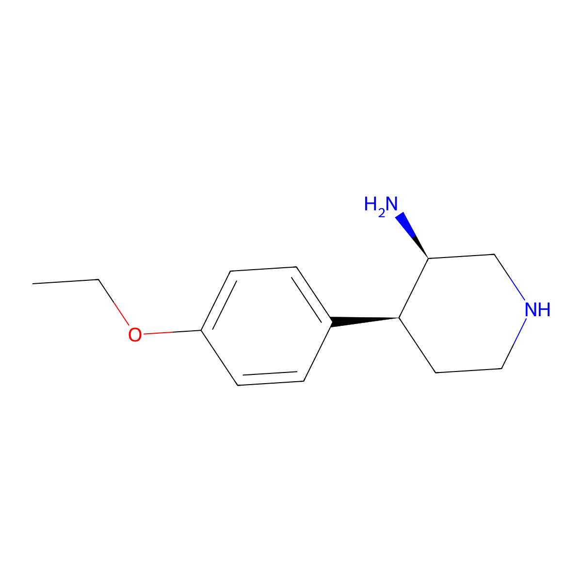 rac-(3R,4S)-4-(4-ethoxyphenyl)piperidin-3-amine molecular structure, CAS 2679942-69-7