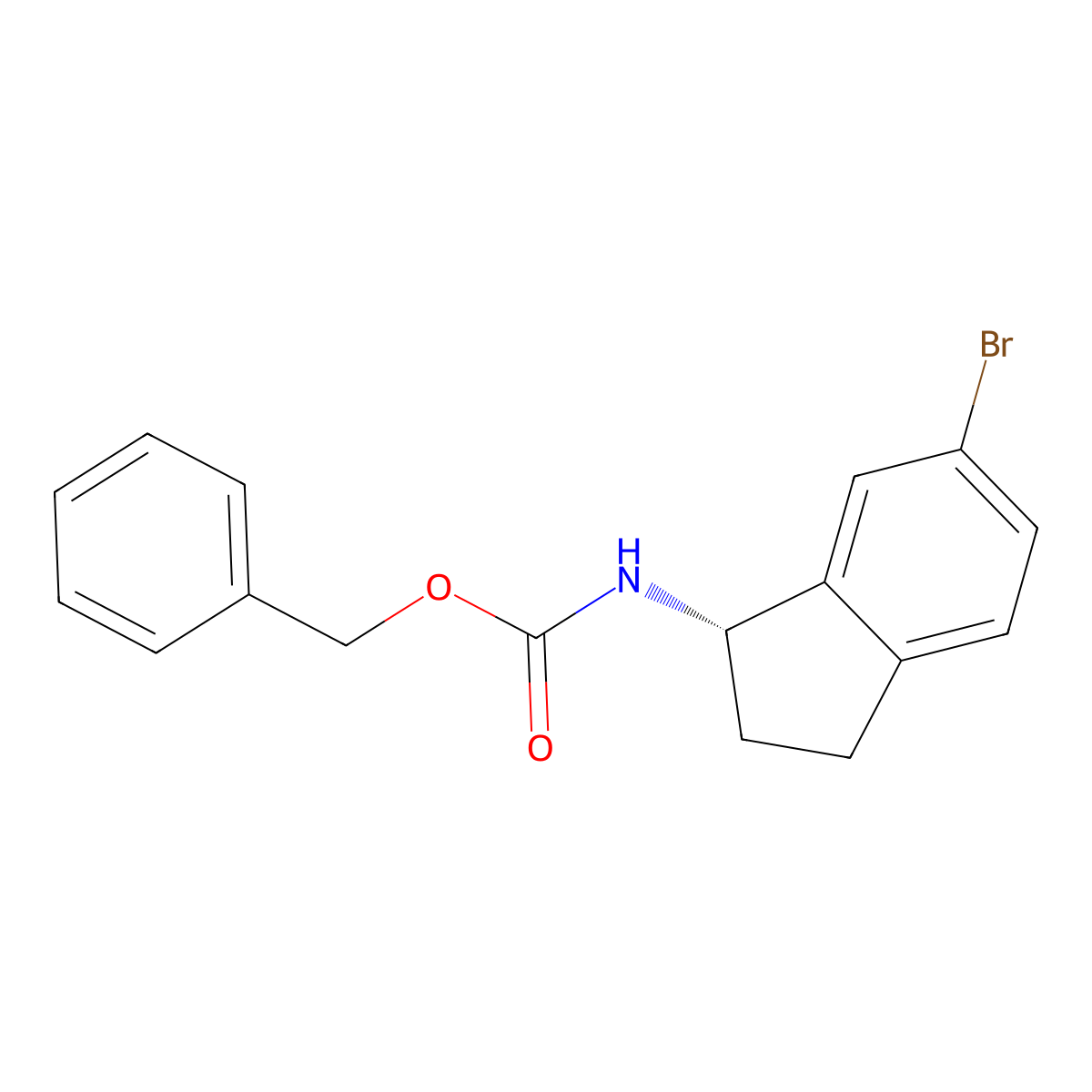 benzyl N-[(1S)-6-bromo-2,3-dihydro-1H-inden-1-yl]carbamate molecular structure, CAS 2679942-74-4