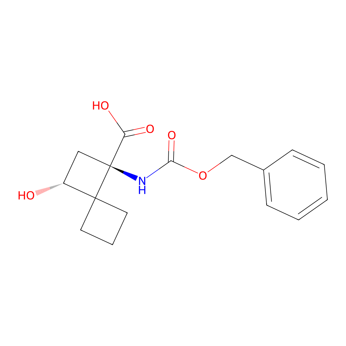 rac-(1R,3R)-1-{[(benzyloxy)carbonyl]amino}-3-hydroxyspiro[3.3]heptane-1-carboxylic acid molecular structure, CAS 2679942-78-8