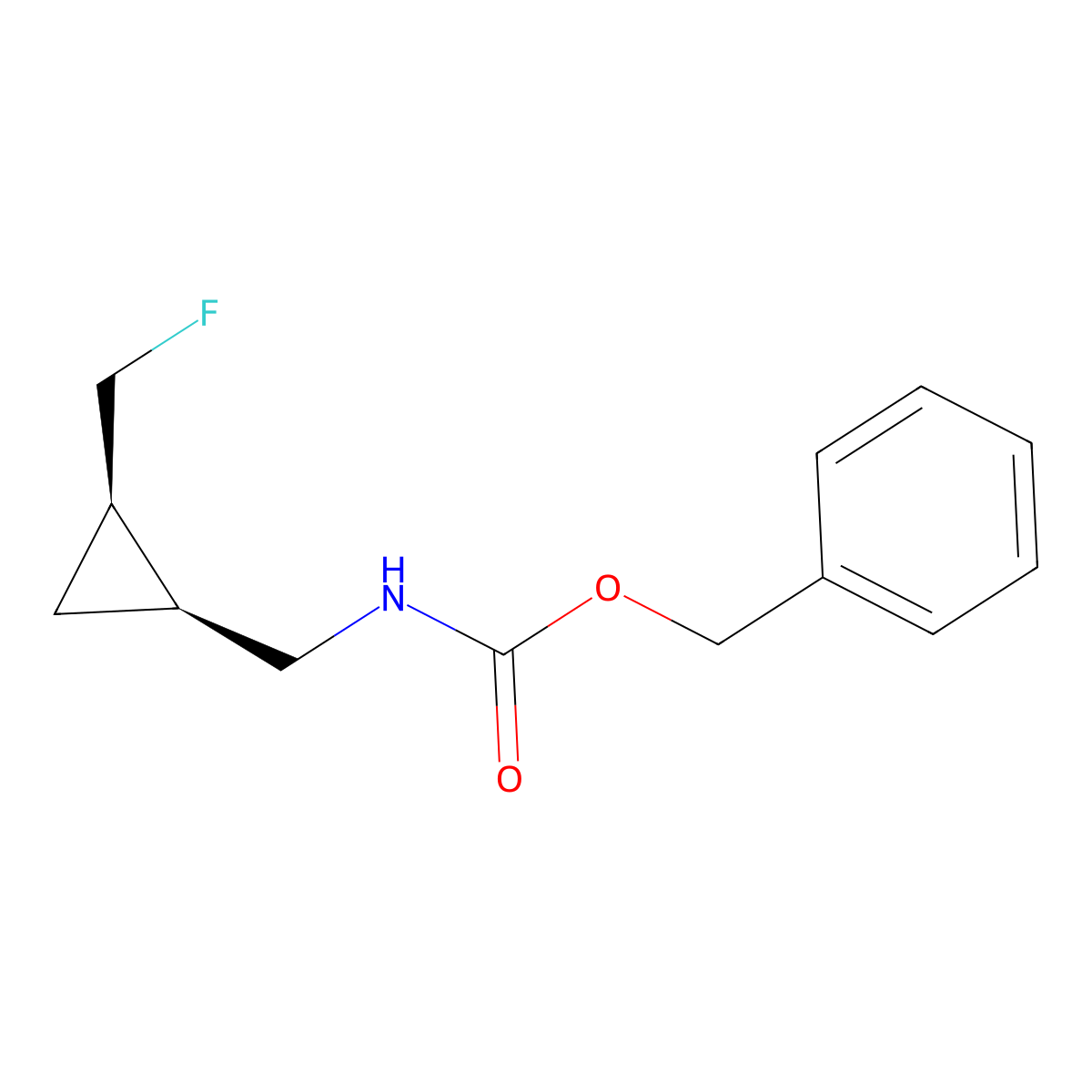 rac-benzyl N-{[(1R,2S)-2-(fluoromethyl)cyclopropyl]methyl}carbamate molecular structure, CAS 2679942-85-7