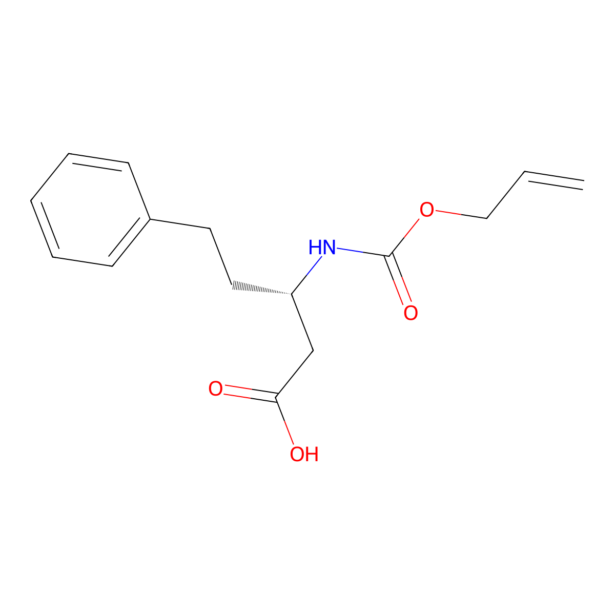 (3S)-5-phenyl-3-{[(prop-2-en-1-yloxy)carbonyl]amino}pentanoic acid molecular structure, CAS 2679942-93-7