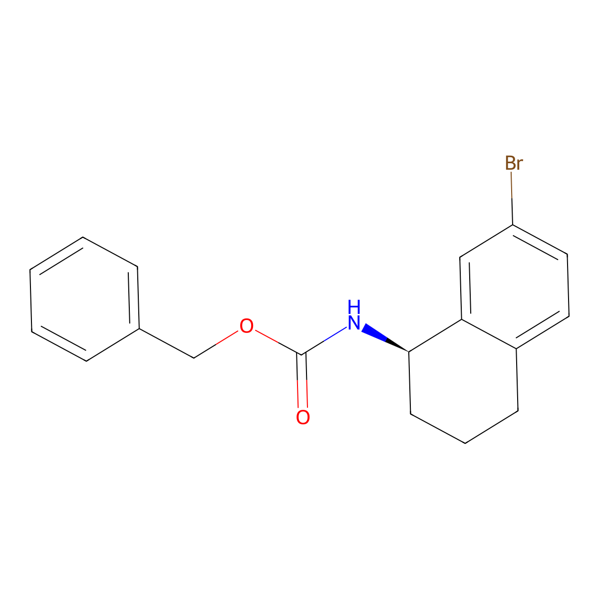 benzyl N-[(1R)-7-bromo-1,2,3,4-tetrahydronaphthalen-1-yl]carbamate molecular structure, CAS 2679943-00-9