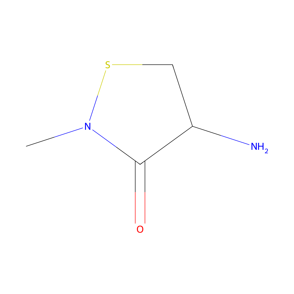 (4R)-4-amino-2-methyl-1,2-thiazolidin-3-one molecular structure, CAS 2679943-05-4