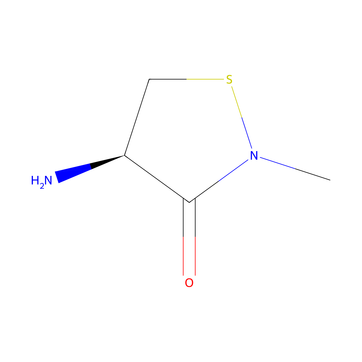 (4R)-4-amino-2-methyl-1,2-thiazolidin-3-one molecular structure, CAS 2679943-05-4