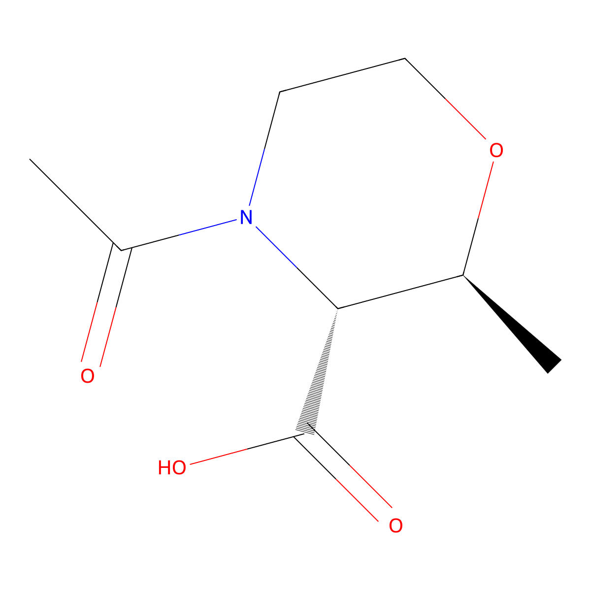 (2S,3R)-4-acetyl-2-methylmorpholine-3-carboxylic acid molecular structure, CAS 2679943-10-1