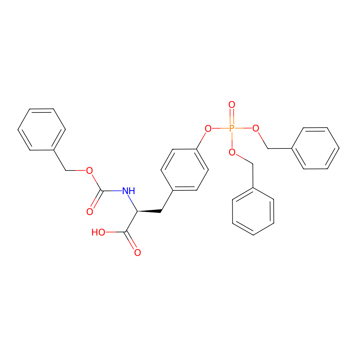 (2S)-2-{[(benzyloxy)carbonyl]amino}-3-(4-{[bis(benzyloxy)phosphoryl]oxy}phenyl)propanoic acid molecular structure, CAS 2679943-11-2