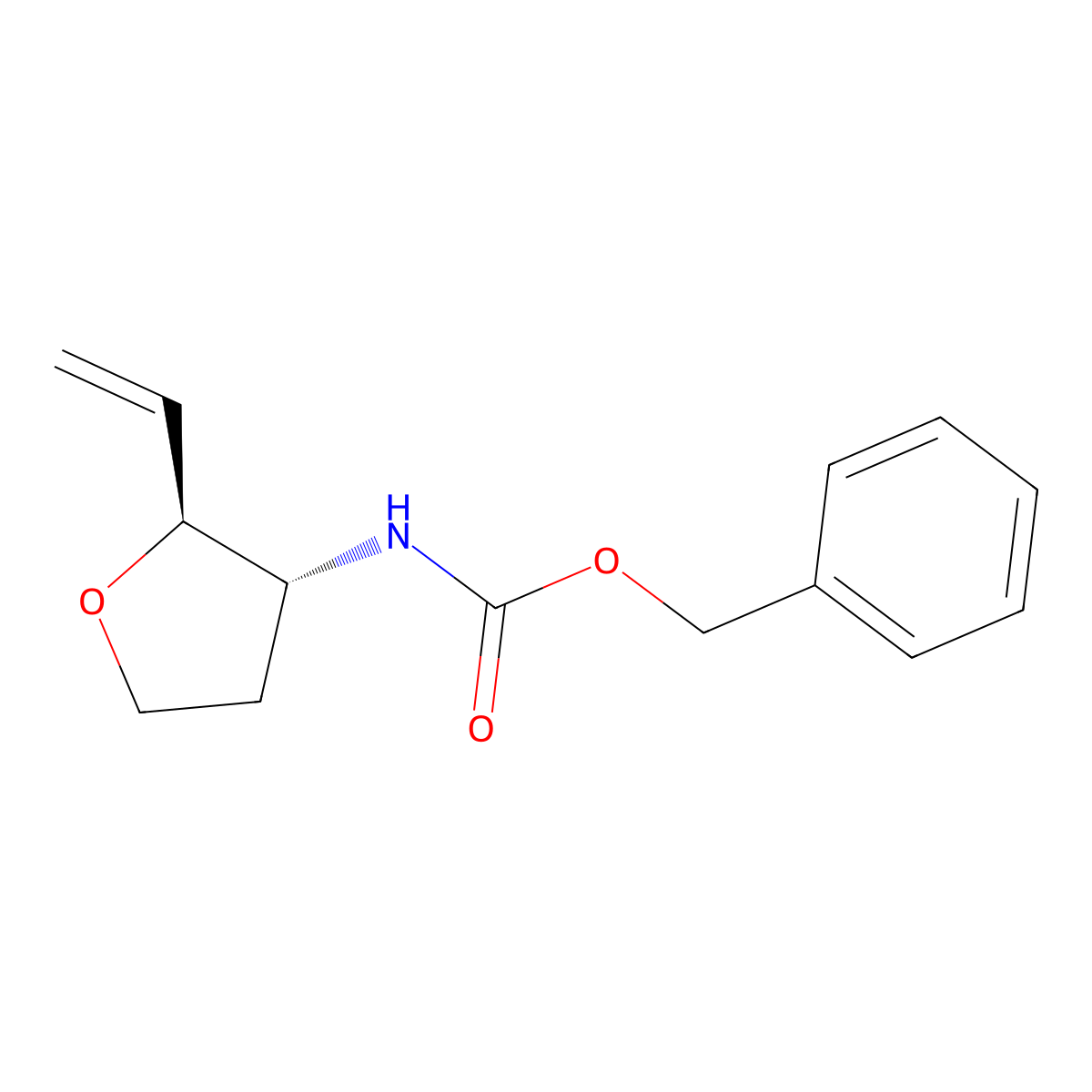 rac-benzyl N-[(2R,3S)-2-ethenyloxolan-3-yl]carbamate molecular structure, CAS 2679943-36-1