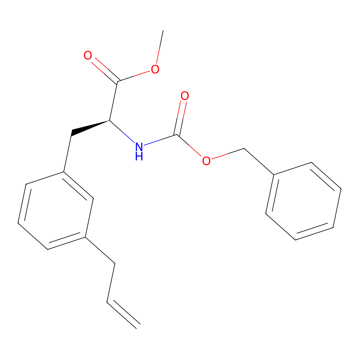methyl (2S)-2-{[(benzyloxy)carbonyl]amino}-3-[3-(prop-2-en-1-yl)phenyl]propanoate molecular structure, CAS 2679943-45-2