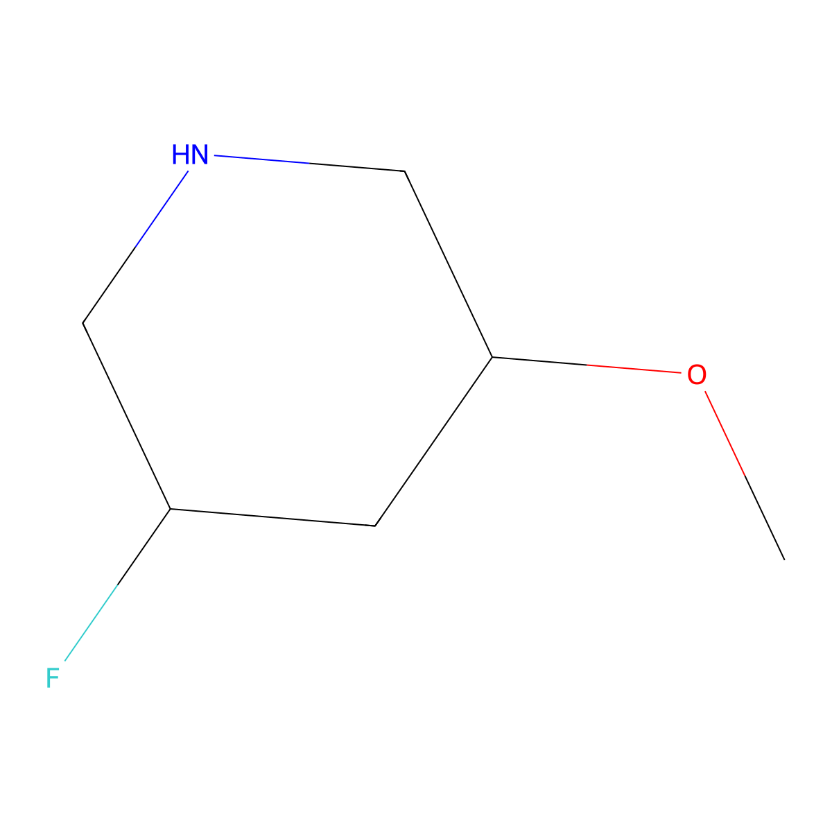 (3R,5S)-3-fluoro-5-methoxypiperidine molecular structure, CAS 2679943-48-5