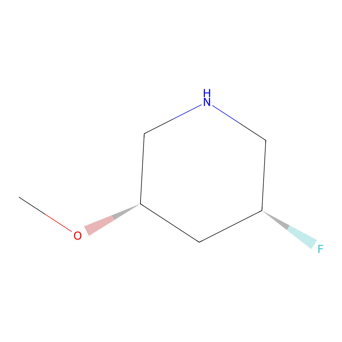 (3R,5S)-3-fluoro-5-methoxypiperidine molecular structure, CAS 2679943-48-5