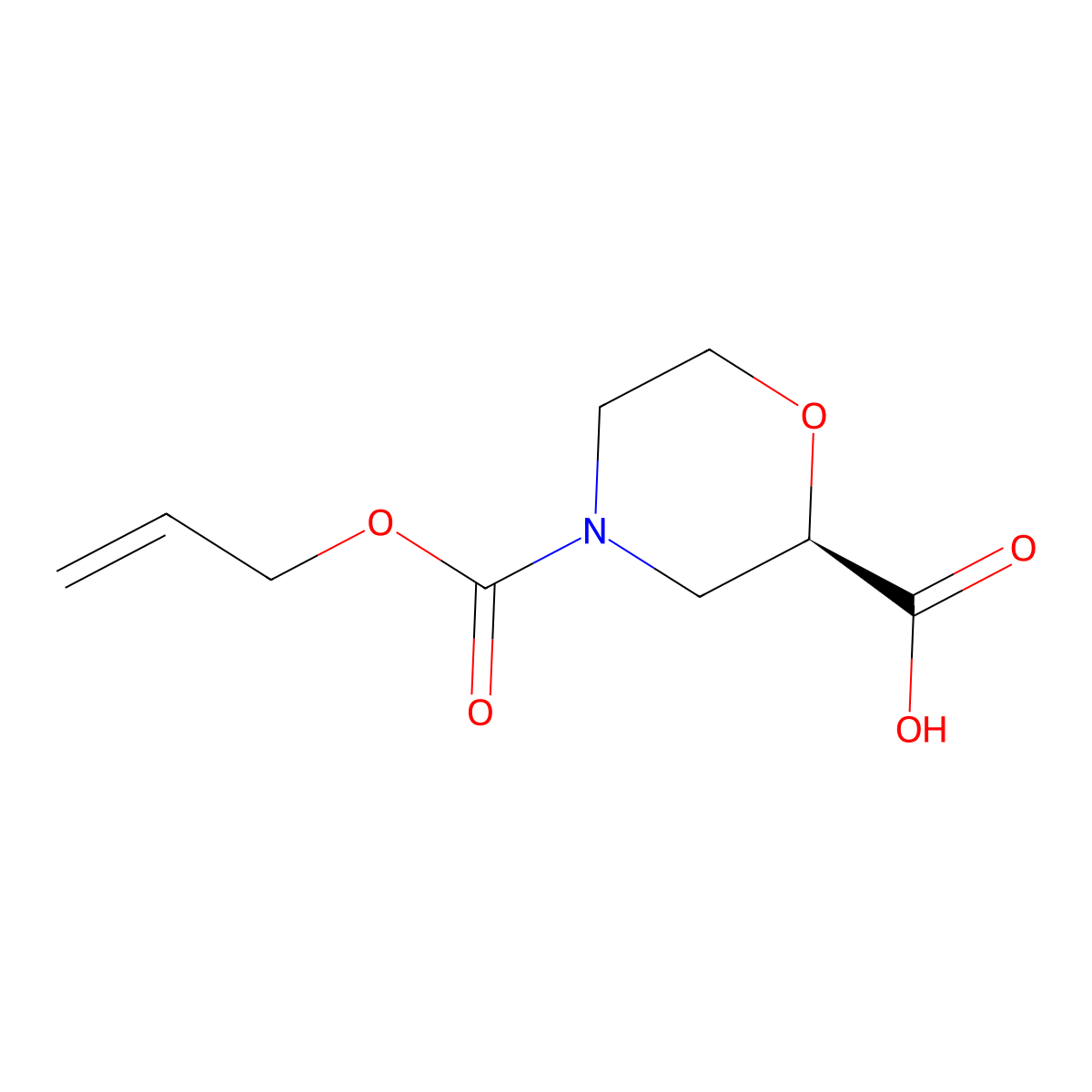 (2R)-4-[(prop-2-en-1-yloxy)carbonyl]morpholine-2-carboxylic acid molecular structure, CAS 2679943-50-9