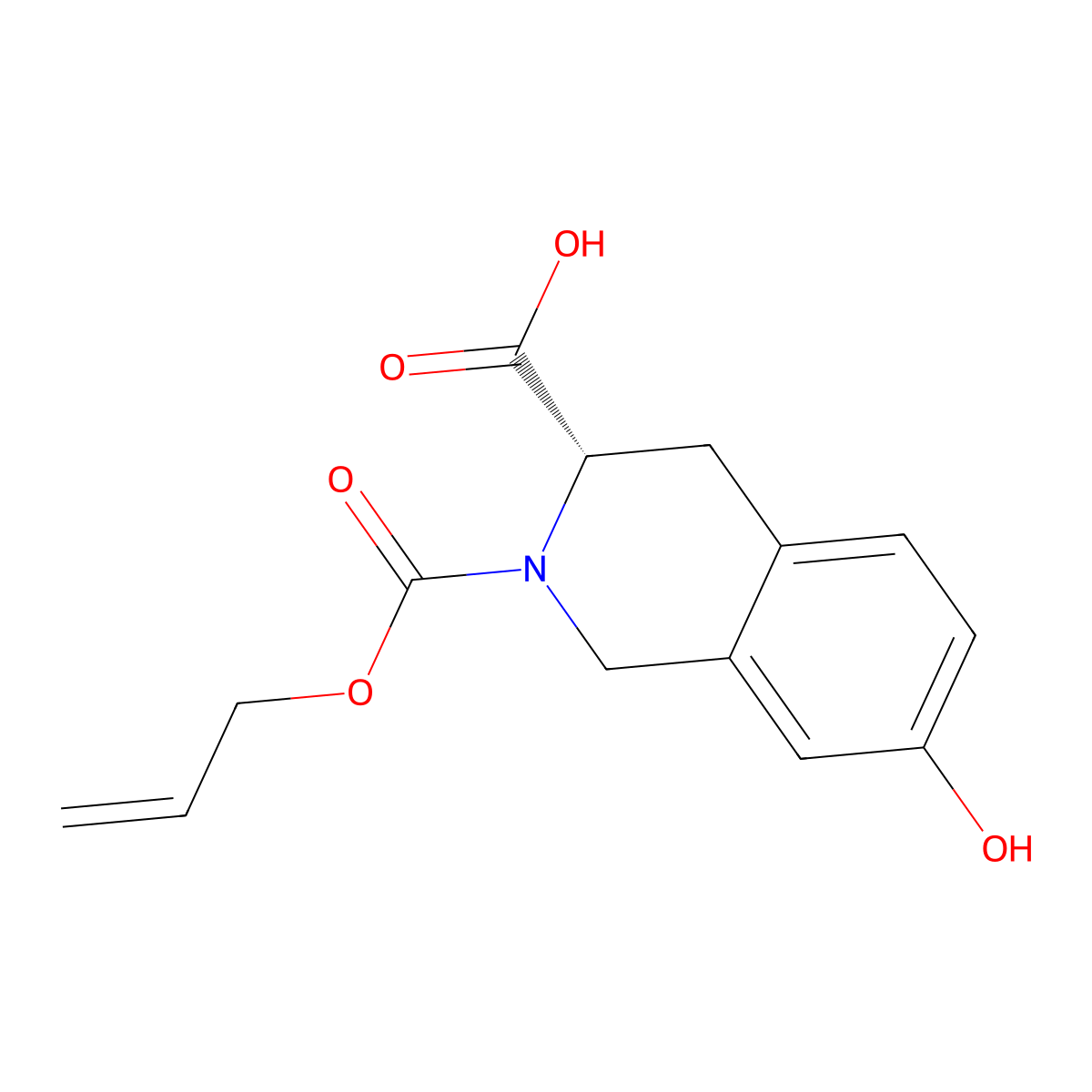 (3S)-7-hydroxy-2-[(prop-2-en-1-yloxy)carbonyl]-1,2,3,4-tetrahydroisoquinoline-3-carboxylic acid molecular structure, CAS 2679943-80-5