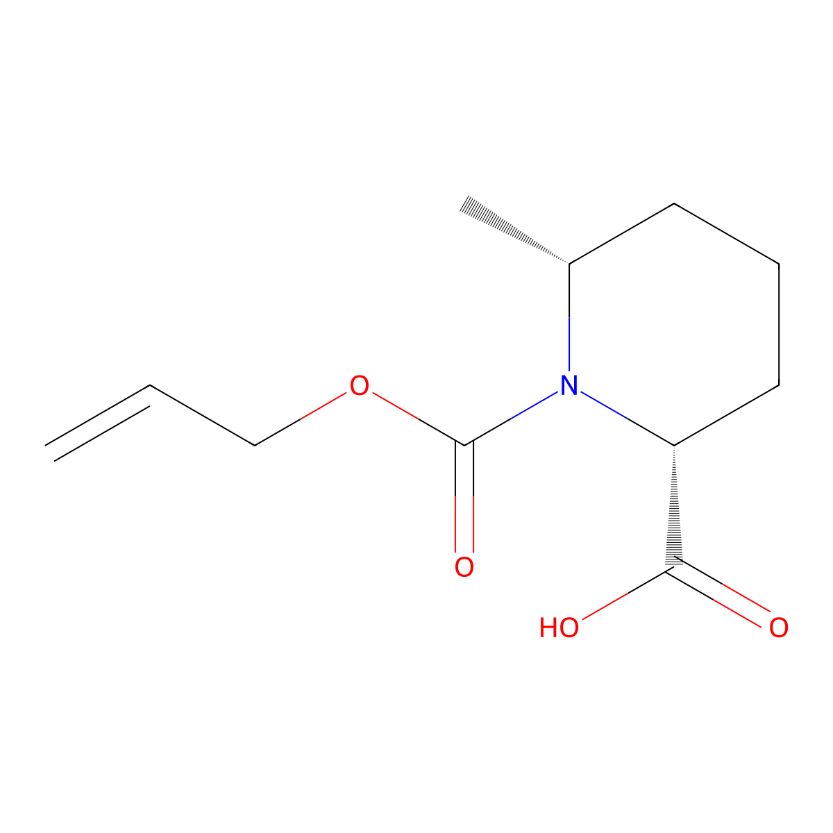 rac-(2R,6R)-6-methyl-1-[(prop-2-en-1-yloxy)carbonyl]piperidine-2-carboxylic acid molecular structure, CAS 2679947-48-7