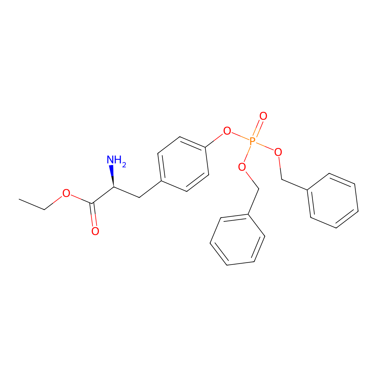 ethyl (2S)-2-amino-3-(4-{[bis(benzyloxy)phosphoryl]oxy}phenyl)propanoate molecular structure, CAS 2679947-49-8