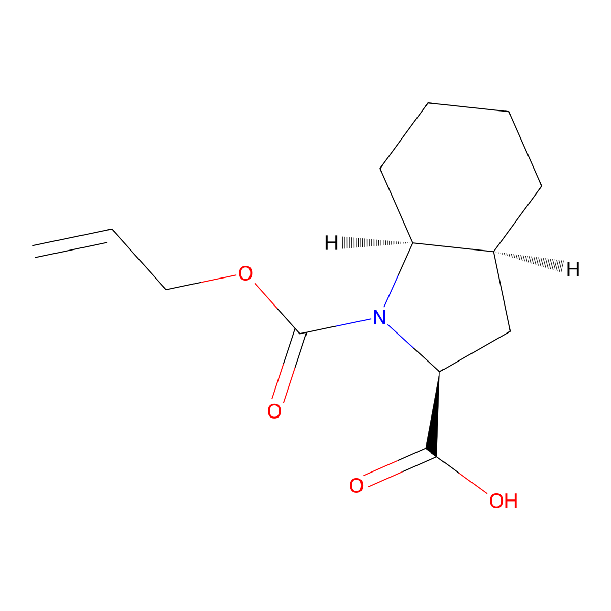 (2S,3aS,7aS)-1-[(prop-2-en-1-yloxy)carbonyl]-octahydro-1H-indole-2-carboxylic acid molecular structure, CAS 2679947-51-2