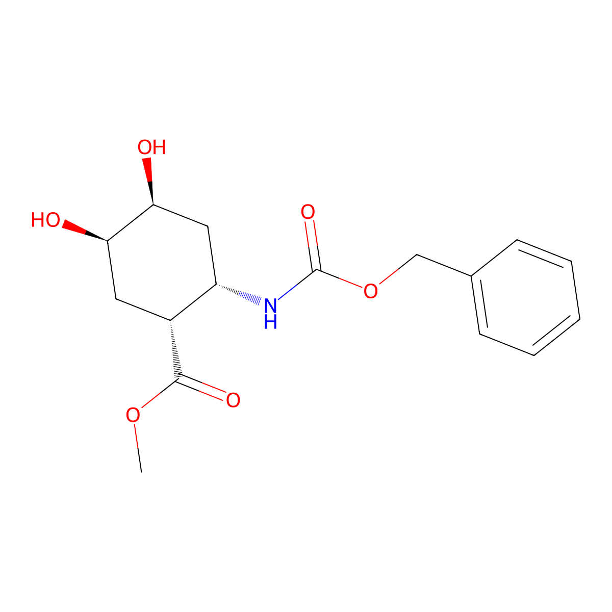 rac-methyl (1R,2S,4S,5R)-2-{[(benzyloxy)carbonyl]amino}-4,5-dihydroxycyclohexane-1-carboxylate molecular structure, CAS 2679947-71-6