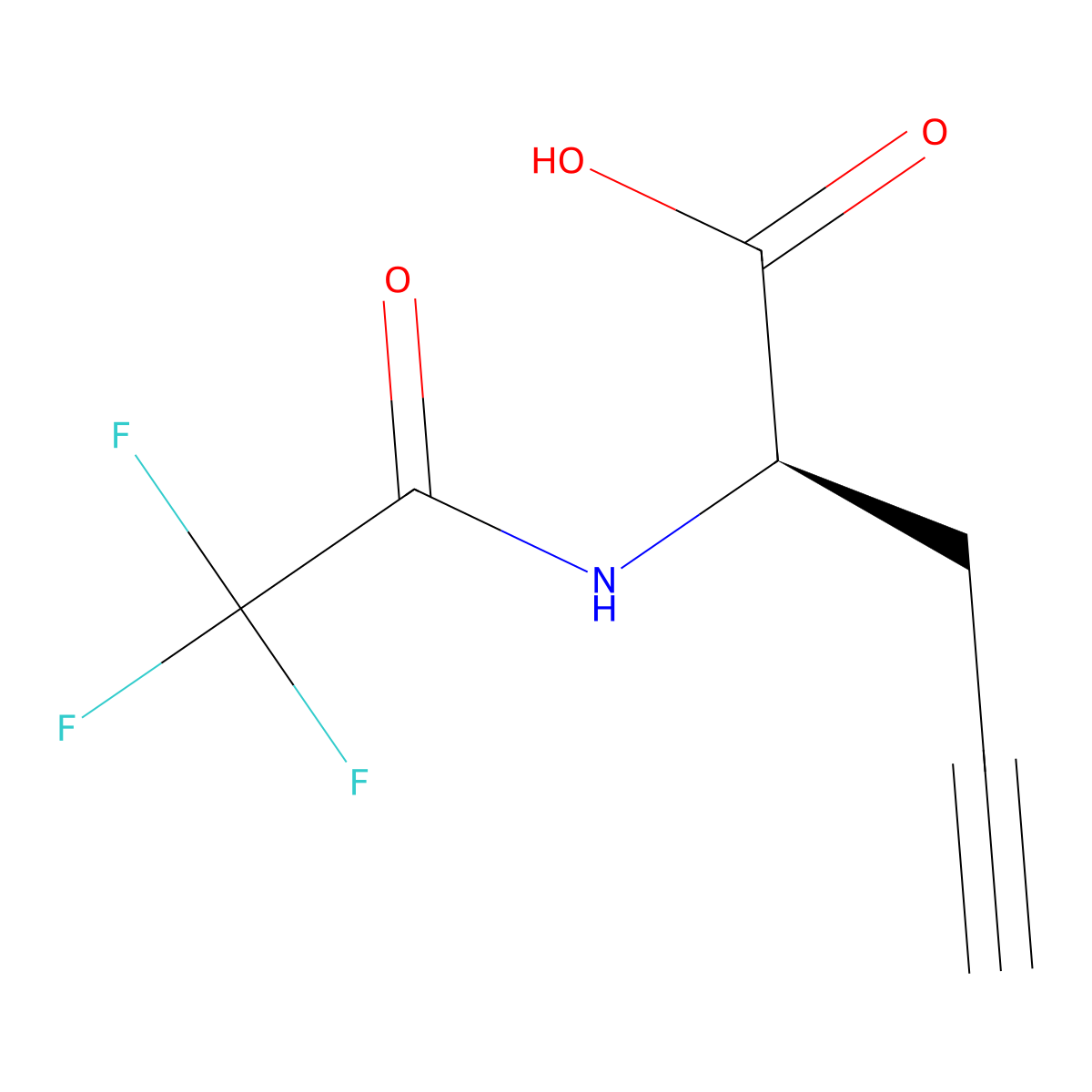 (2R)-2-(2,2,2-trifluoroacetamido)pent-4-ynoic acid molecular structure, CAS 2679947-75-0