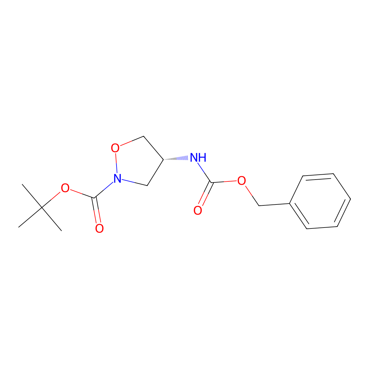 tert-butyl (4R)-4-{[(benzyloxy)carbonyl]amino}-1,2-oxazolidine-2-carboxylate molecular structure, CAS 2679947-82-9