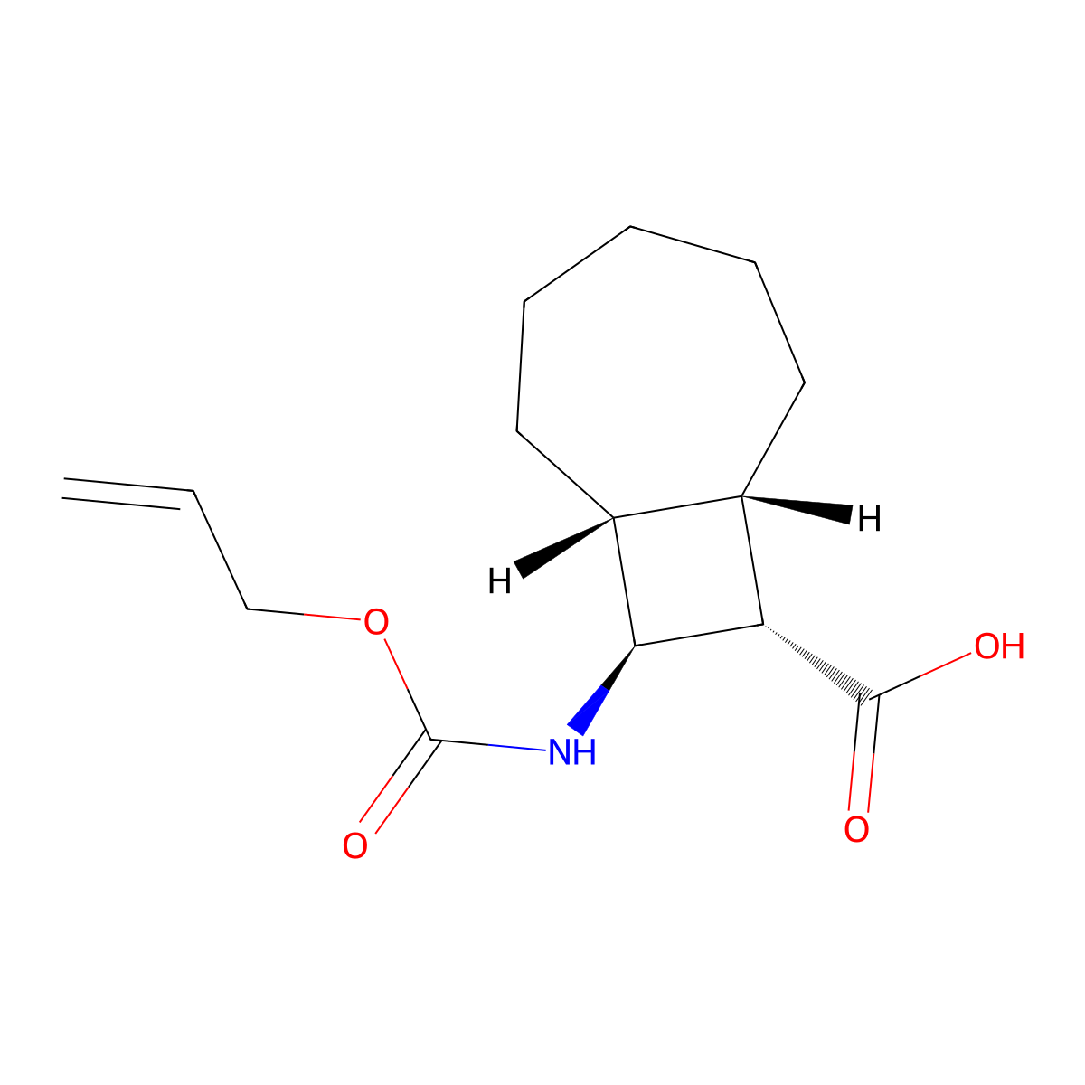 rac-(1R,7S,8S,9S)-9-{[(prop-2-en-1-yloxy)carbonyl]amino}bicyclo[5.2.0]nonane-8-carboxylic acid molecular structure, CAS 2679947-83-0