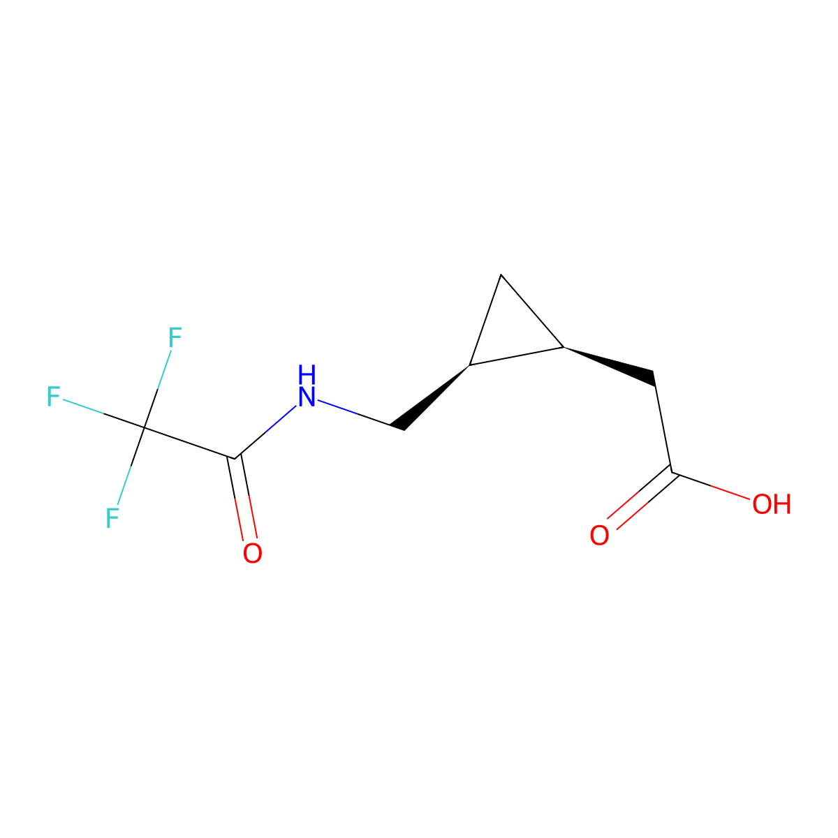 rac-2-[(1R,2R)-2-[(2,2,2-trifluoroacetamido)methyl]cyclopropyl]acetic acid molecular structure, CAS 2679948-06-0