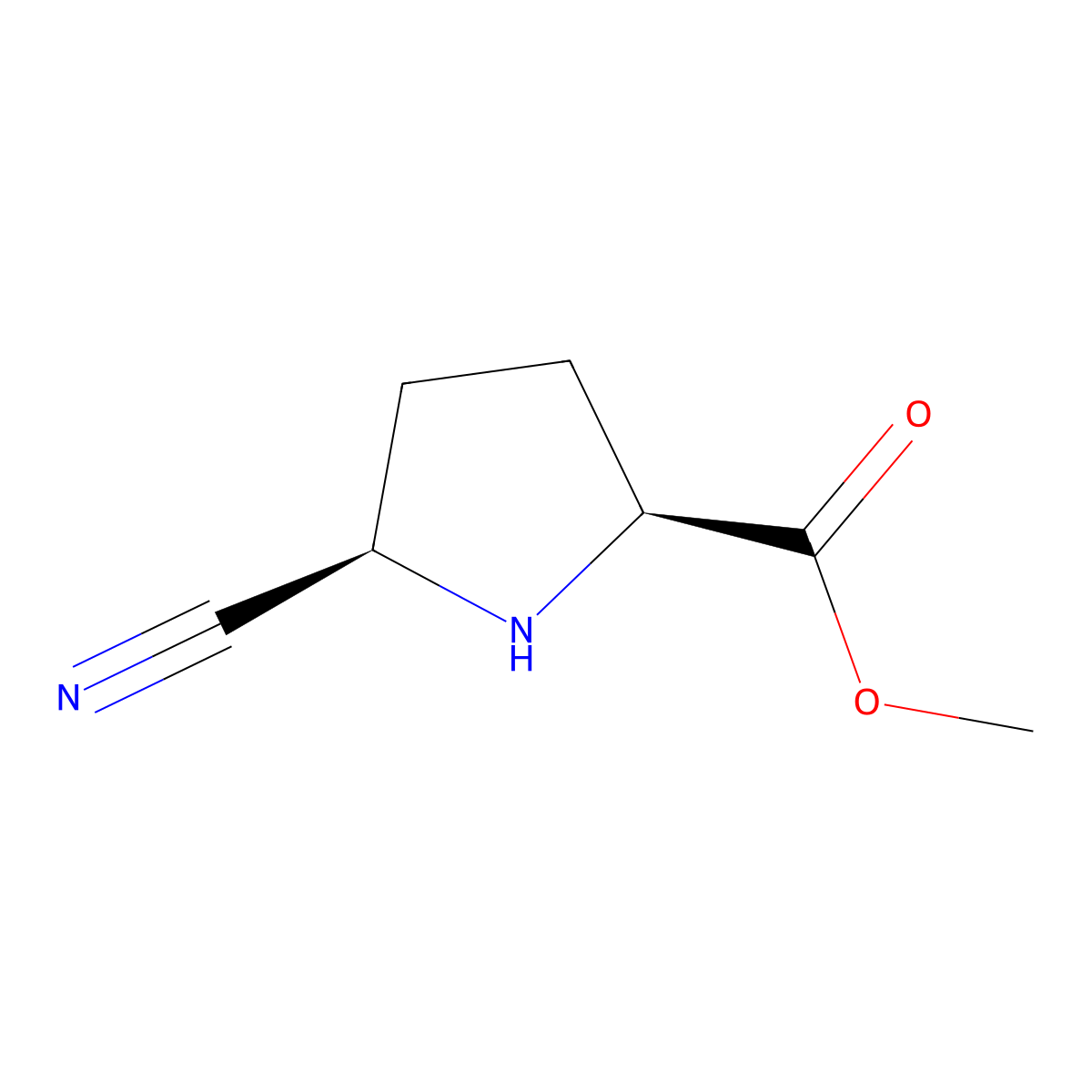 rac-methyl (2R,5S)-5-cyanopyrrolidine-2-carboxylate molecular structure, CAS 2679948-10-6