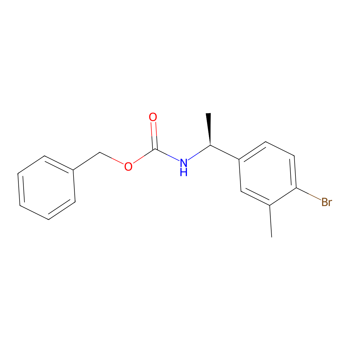 benzyl N-[(1S)-1-(4-bromo-3-methylphenyl)ethyl]carbamate molecular structure, CAS 2679948-24-2