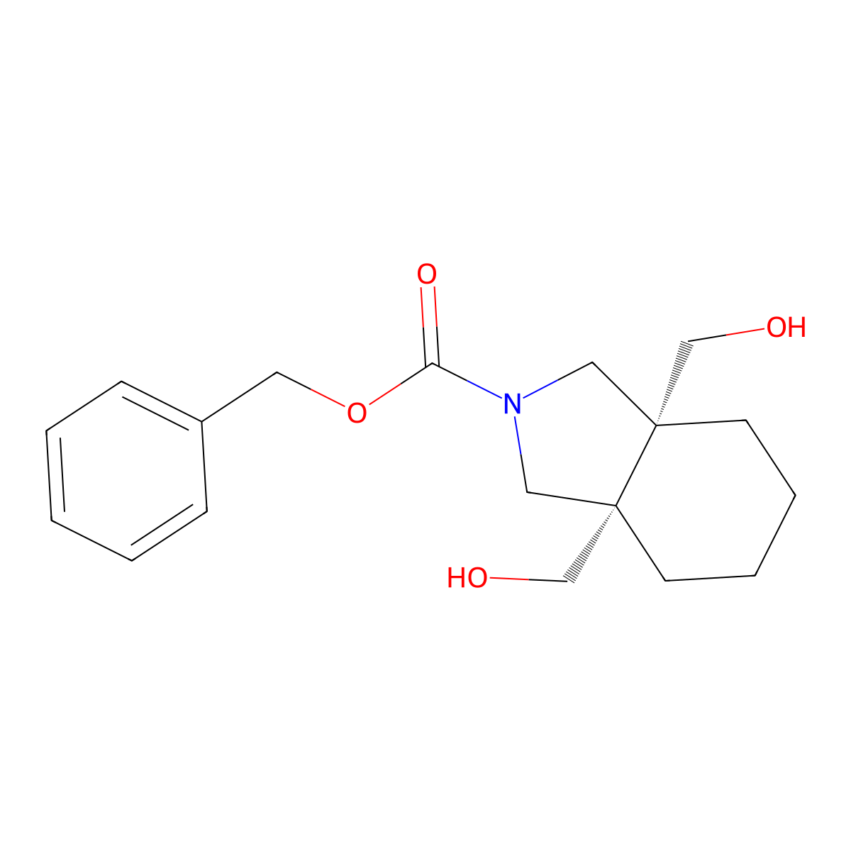 benzyl (3aR,7aS)-3a,7a-bis(hydroxymethyl)-octahydro-1H-isoindole-2-carboxylate molecular structure, CAS 2679948-30-0