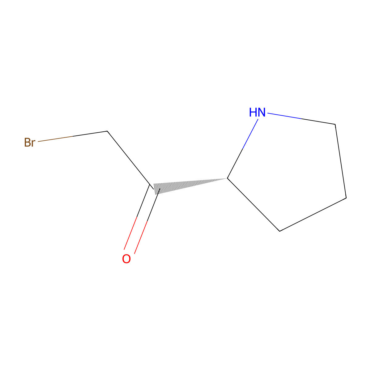 2-bromo-1-[(2R)-pyrrolidin-2-yl]ethan-1-one molecular structure, CAS 2679948-35-5