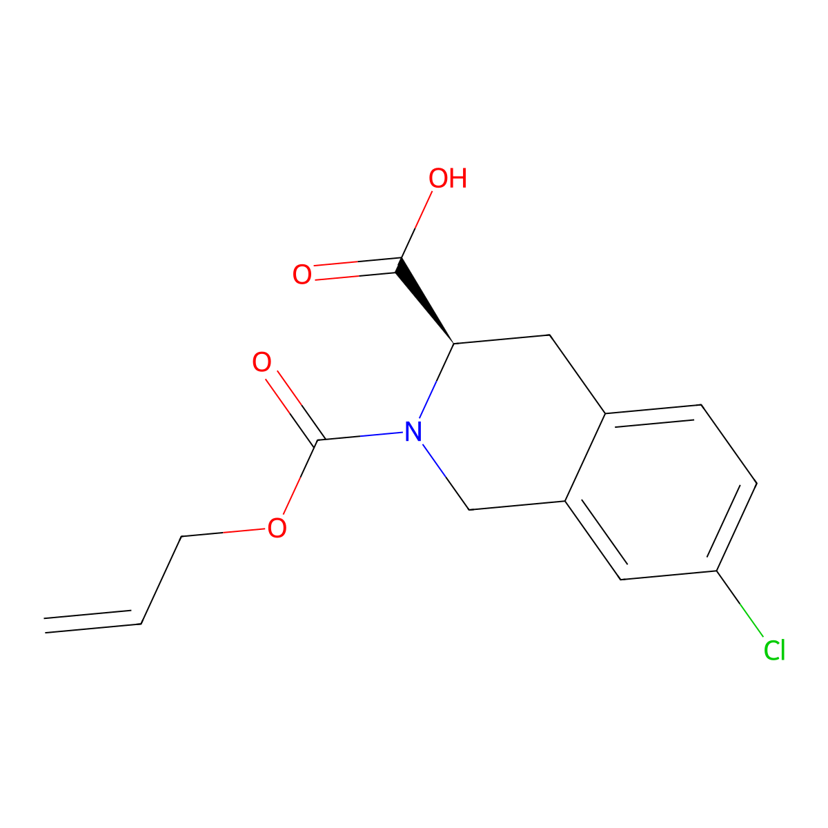 (3R)-7-chloro-2-[(prop-2-en-1-yloxy)carbonyl]-1,2,3,4-tetrahydroisoquinoline-3-carboxylic acid molecular structure, CAS 2679948-39-9