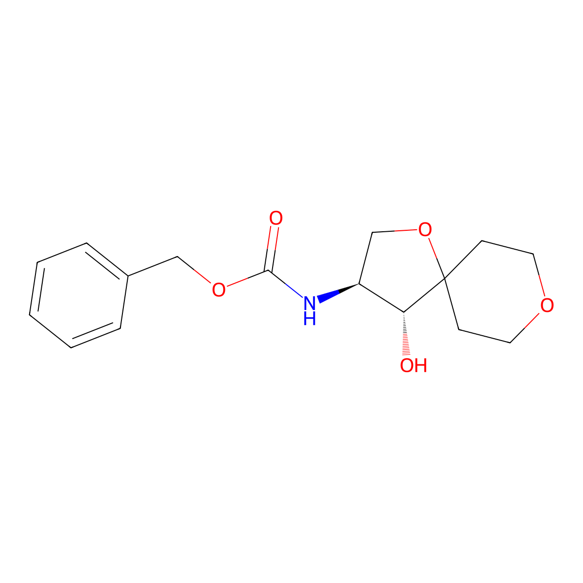 rac-benzyl N-[(3R,4S)-4-hydroxy-1,8-dioxaspiro[4.5]decan-3-yl]carbamate molecular structure, CAS 2679948-50-4