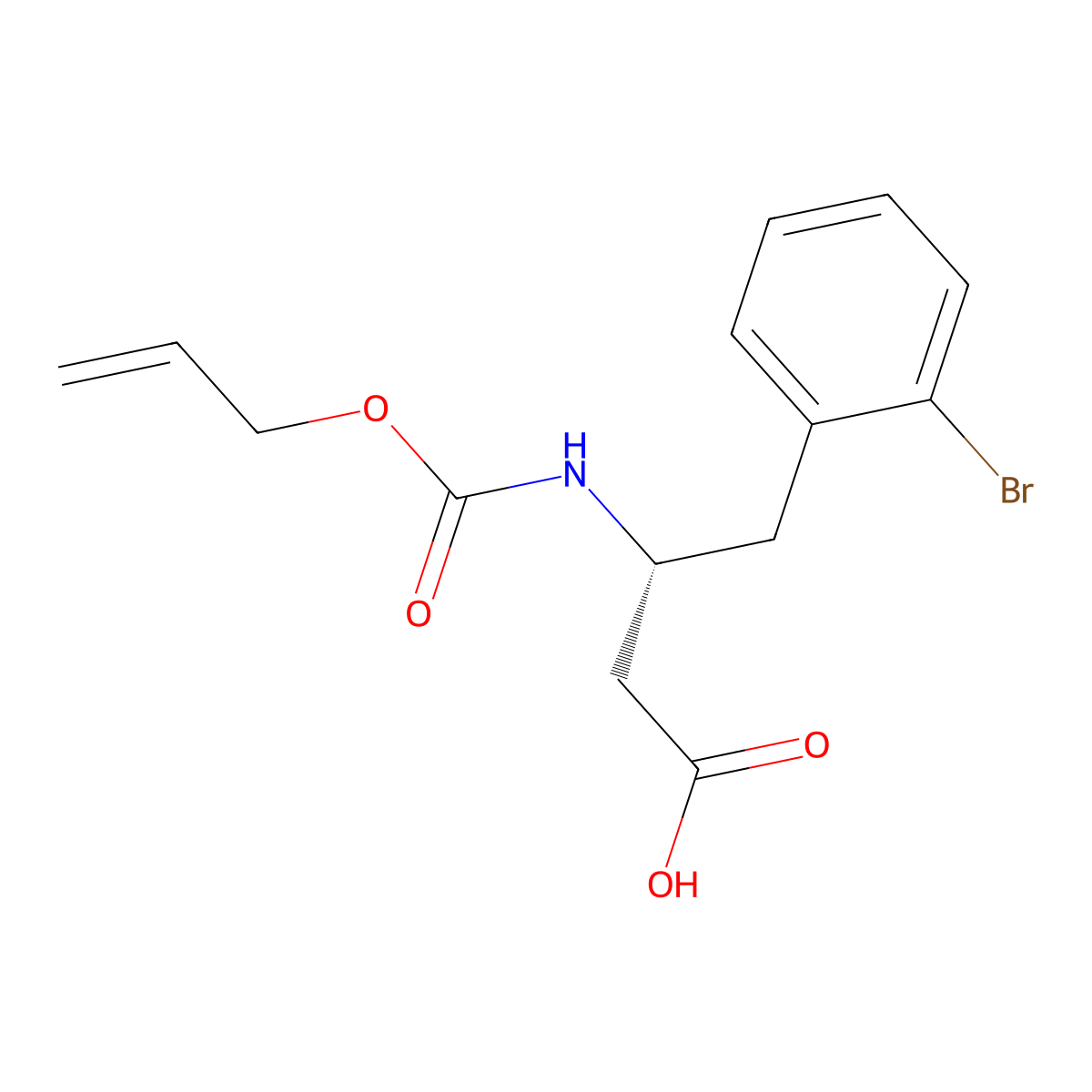 (3R)-4-(2-bromophenyl)-3-{[(prop-2-en-1-yloxy)carbonyl]amino}butanoic acid molecular structure, CAS 2679948-51-5