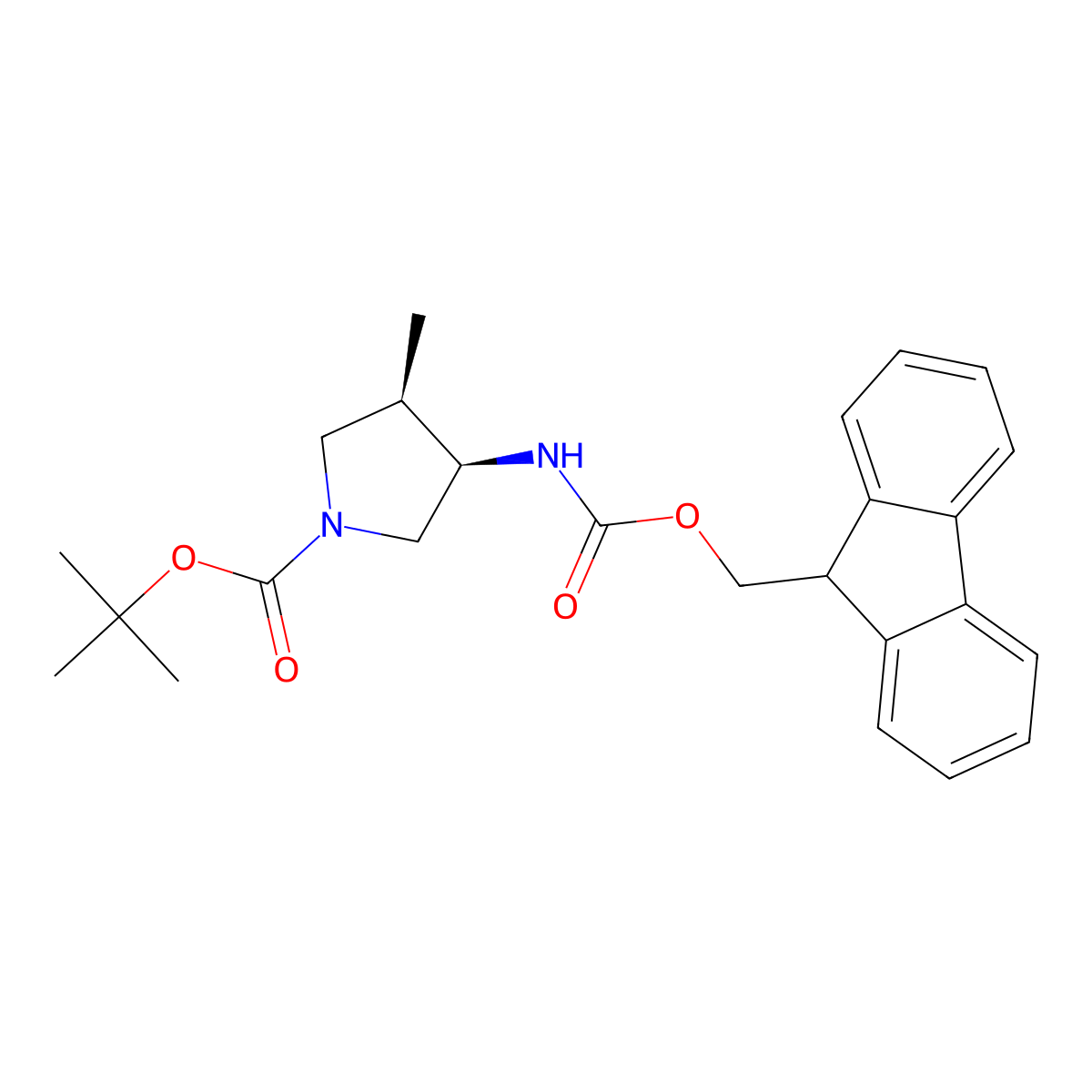 rac-tert-butyl (3R,4R)-3-({[(9H-fluoren-9-yl)methoxy]carbonyl}amino)-4-methylpyrrolidine-1-carboxylate molecular structure, CAS 2679948-73-1