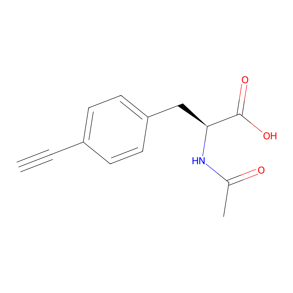 (2S)-2-acetamido-3-(4-ethynylphenyl)propanoic acid molecular structure, CAS 2679948-85-5