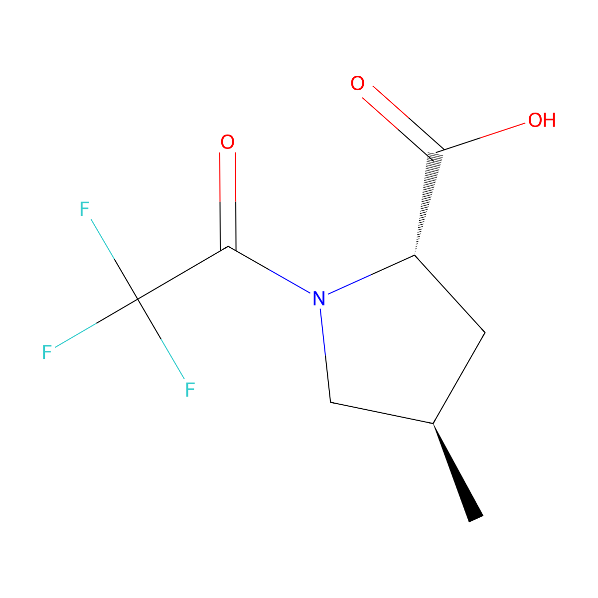 (2S,4R)-4-methyl-1-(2,2,2-trifluoroacetyl)pyrrolidine-2-carboxylic acid molecular structure, CAS 2679948-88-8