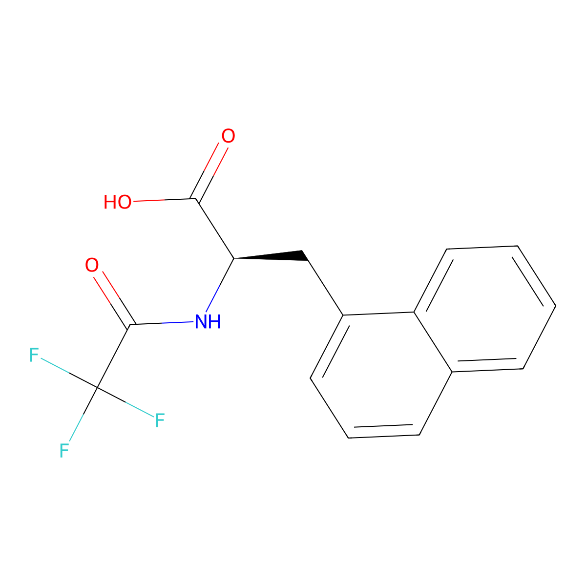 (2R)-3-(naphthalen-1-yl)-2-(2,2,2-trifluoroacetamido)propanoic acid molecular structure, CAS 2679948-98-0