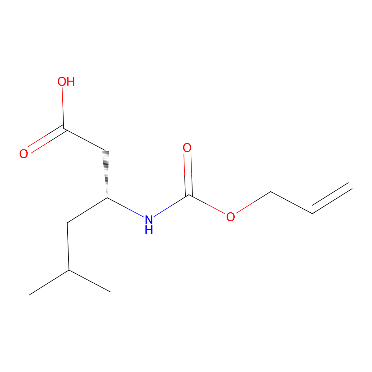 (3R)-5-methyl-3-{[(prop-2-en-1-yloxy)carbonyl]amino}hexanoic acid molecular structure, CAS 2679949-00-7