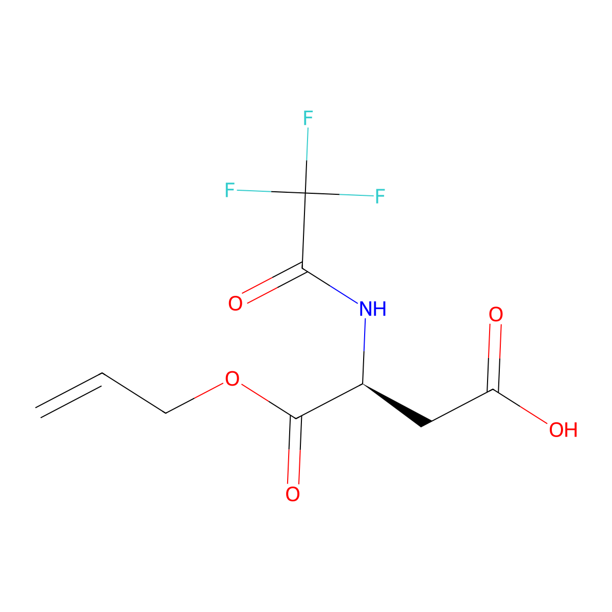 (3S)-4-oxo-4-(prop-2-en-1-yloxy)-3-(2,2,2-trifluoroacetamido)butanoic acid molecular structure, CAS 2679949-07-4