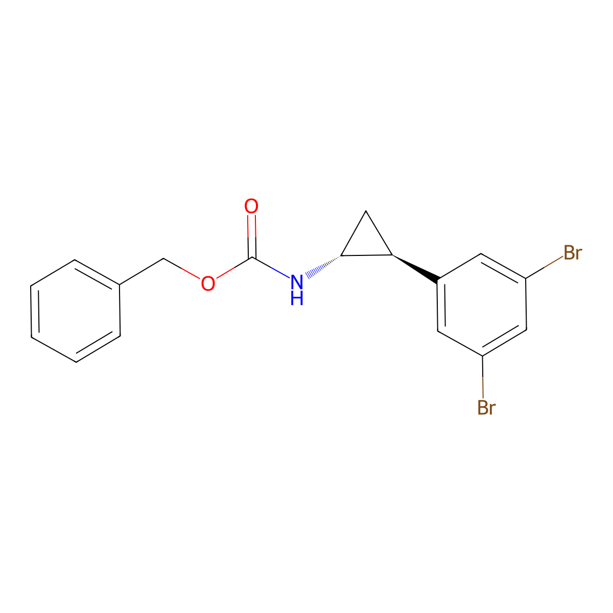 rac-benzyl N-[(1R,2S)-2-(3,5-dibromophenyl)cyclopropyl]carbamate molecular structure, CAS 2679949-11-0