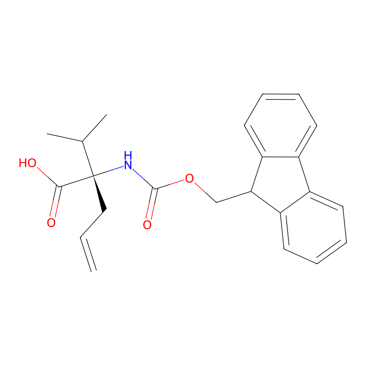 (2S)-2-({[(9H-fluoren-9-yl)methoxy]carbonyl}amino)-2-(propan-2-yl)pent-4-enoic acid molecular structure, CAS 2679949-17-6