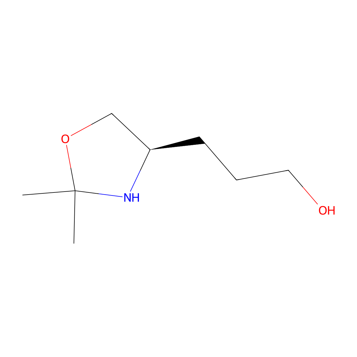 3-[(4R)-2,2-dimethyl-1,3-oxazolidin-4-yl]propan-1-ol molecular structure, CAS 2679949-18-7