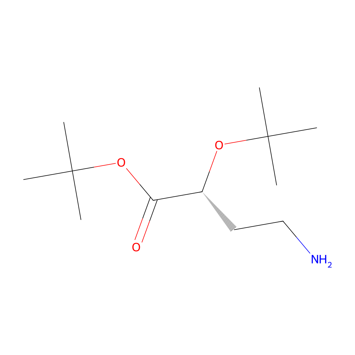 tert-butyl (2R)-4-amino-2-(tert-butoxy)butanoate molecular structure, CAS 2679949-24-5